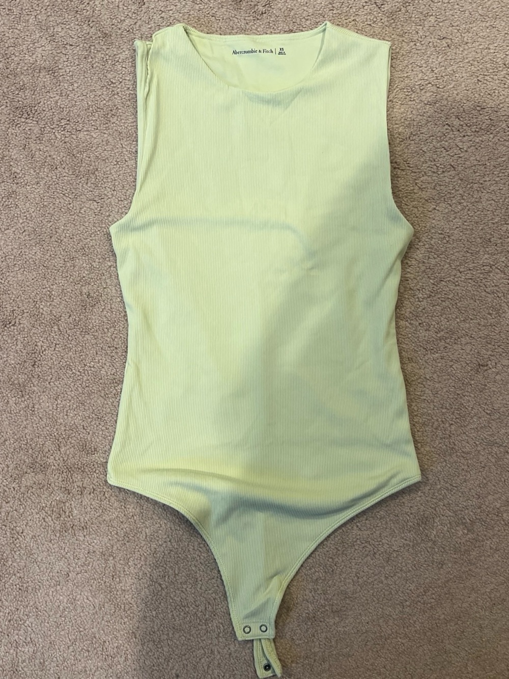 Abercrombie & Fitch Lime Green Ribbed Sleeveless Bodysuit